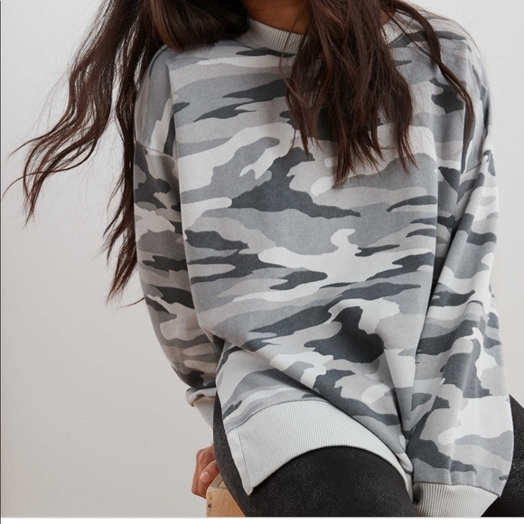 Aerie Oversized Desert Camo Sweatshirt 